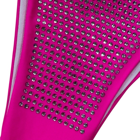 NWOT Hot Pink Rhinestone Bikini Set Size XL - Picture 8 of 8